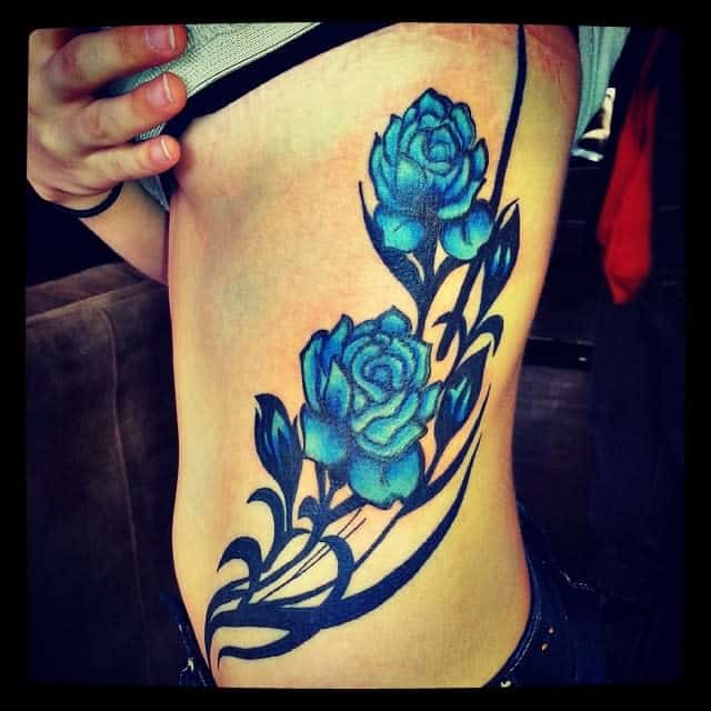 watercolor colored tribal rose tattoos mandatorichaos