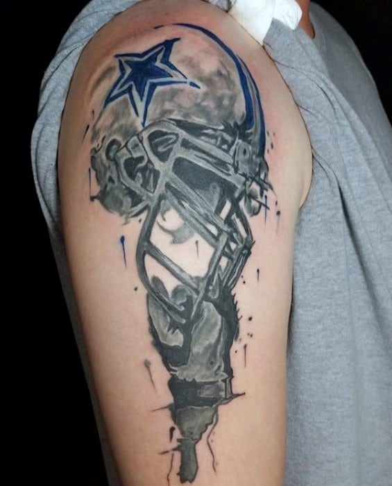 Watercolor Dallas Cowboys Mens Arm Tattoos