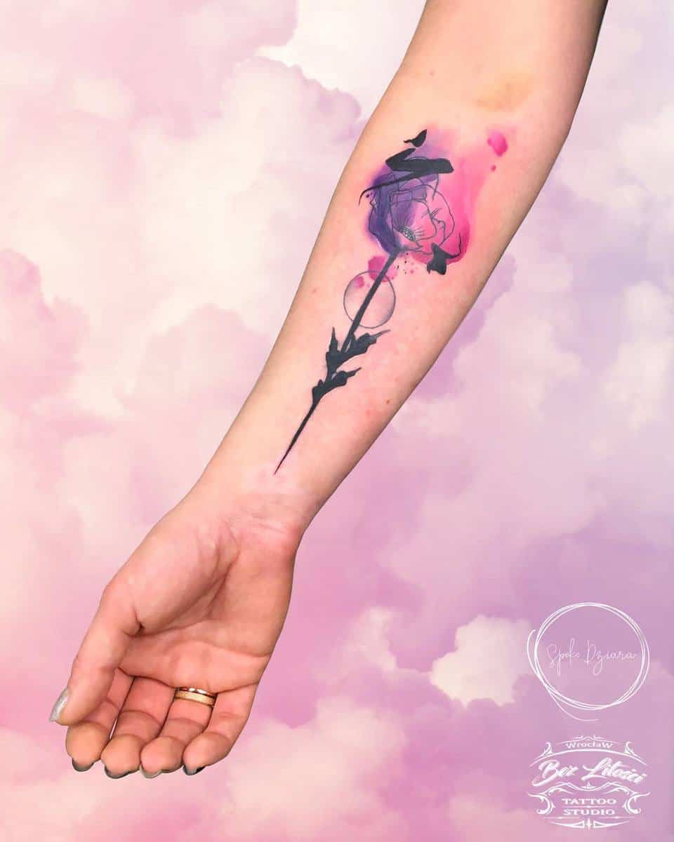 watercolor forearm tattoos for women spokodziara