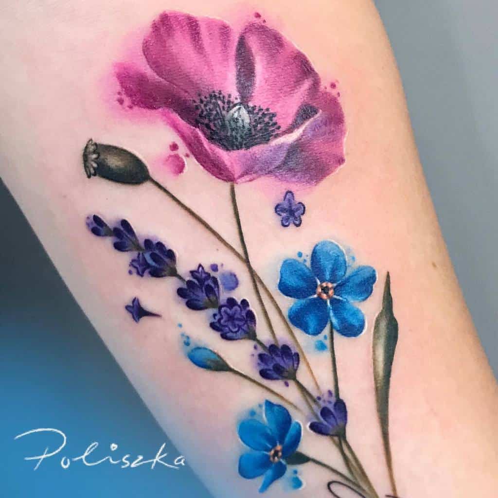 Tattoo uploaded by amandalouise  Finleine forget me not  Tattoodo