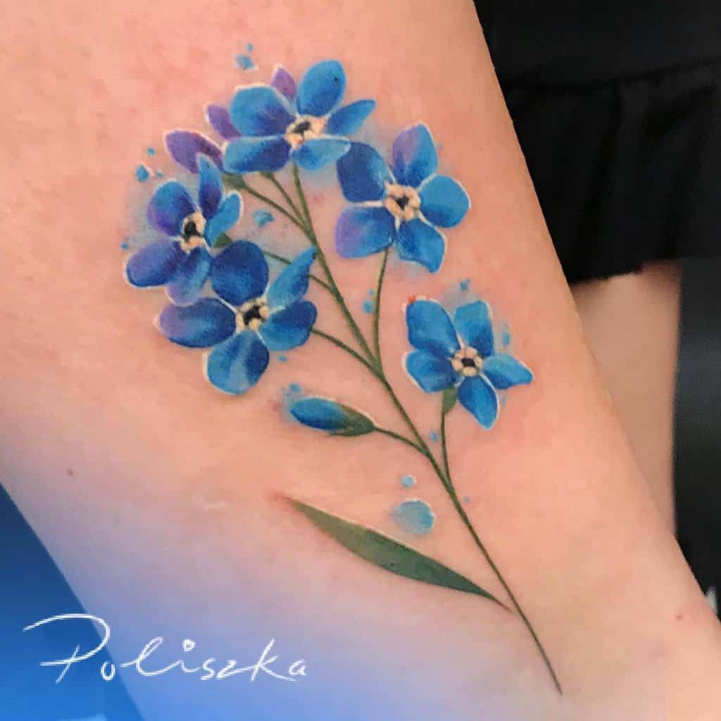 forget me not flower tattoo watercolor