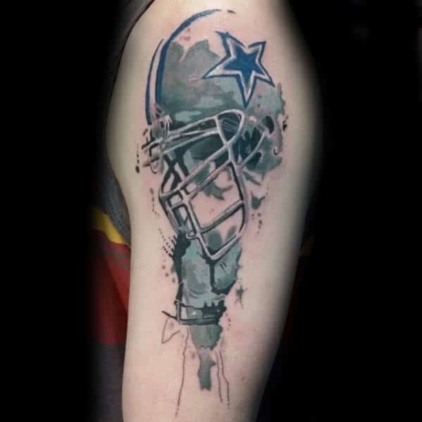Watercolor Hand With Helmet Guys Nfl Dallas Cowboys Arm Tattoo