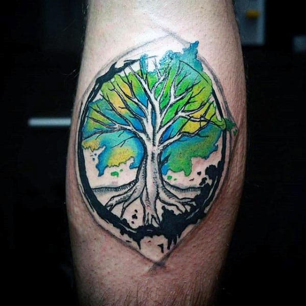 Watercolor Inner Forearm Male Tree Of Life Tattoo Designs