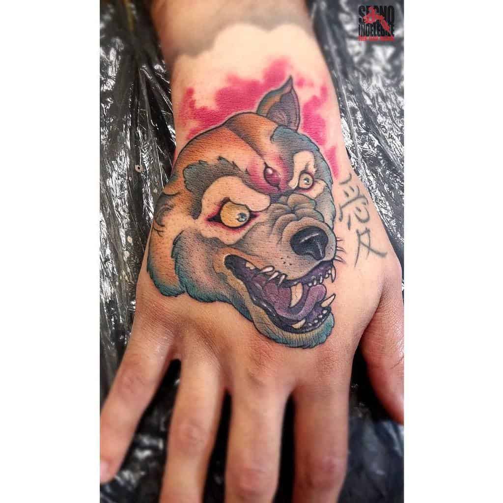 watercolor japanese wolf tattoo pasquale_psyko