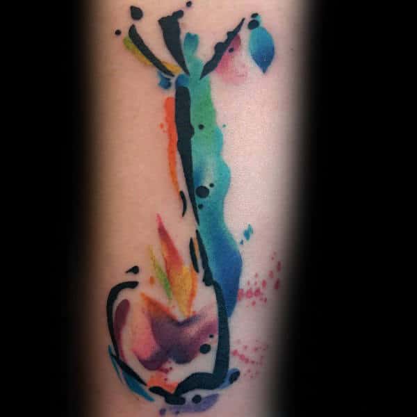 Watercolor Mens Abstract Scorpio Tattoos With Colorful Design