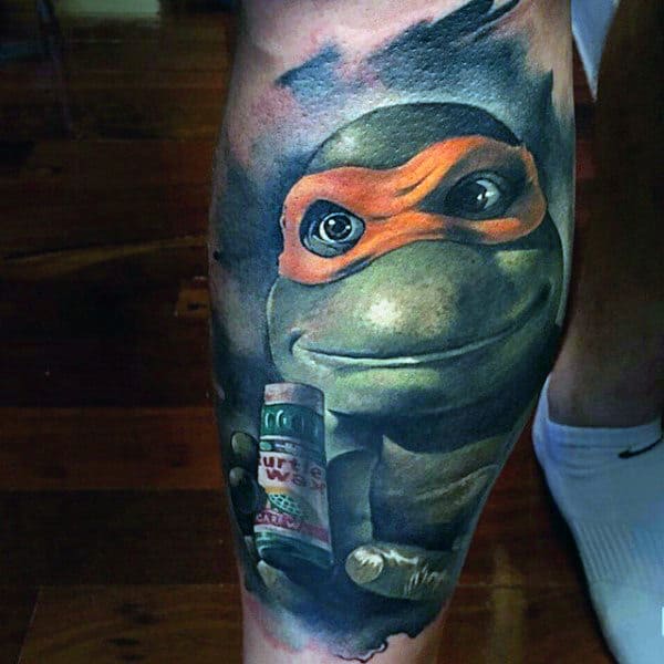 Watercolor Mens Teenage Mutant Ninja Turtles Tattoo On Arm