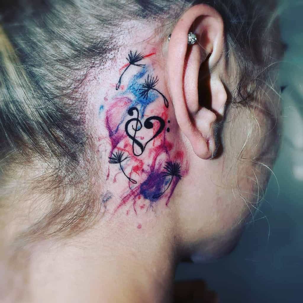 60+ Cool and Trendy Behind The Ear Tattoo Designs - Hero Tattoo