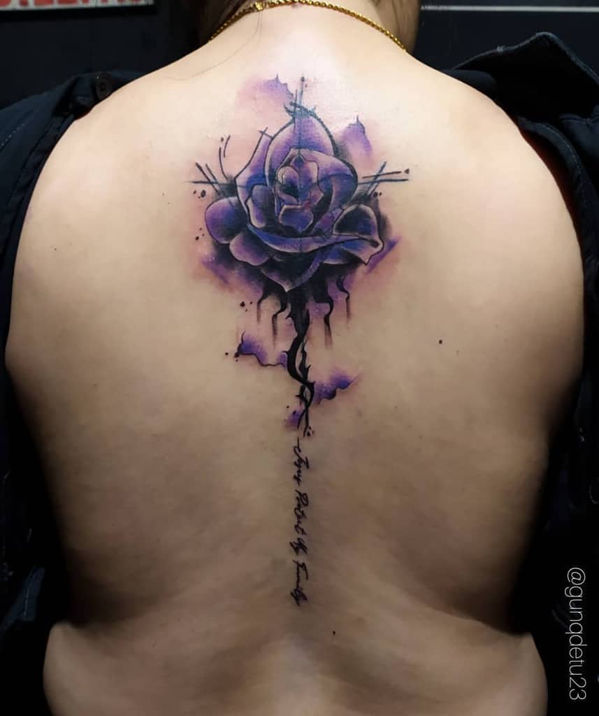 watercolor purple rose tattoos gunqdetu23