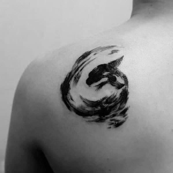 Watercolor Shoulder Mens Orca Tattoo Design Ideas