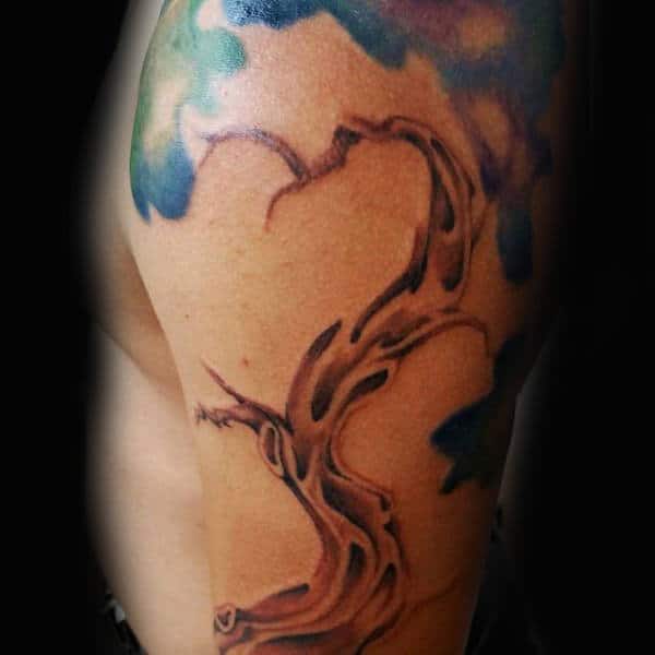Watercolor Tree Tattoos For Mens Arms