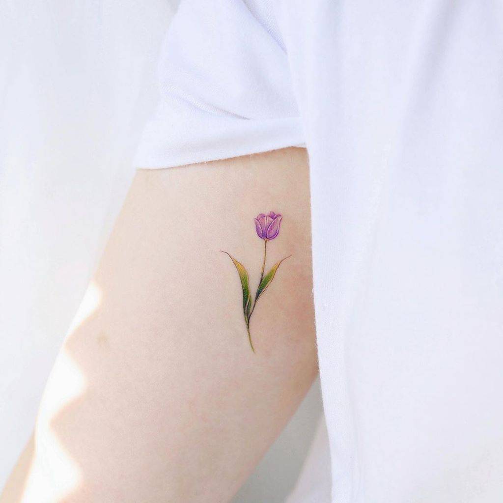 Watercolor Tulip Tattoo