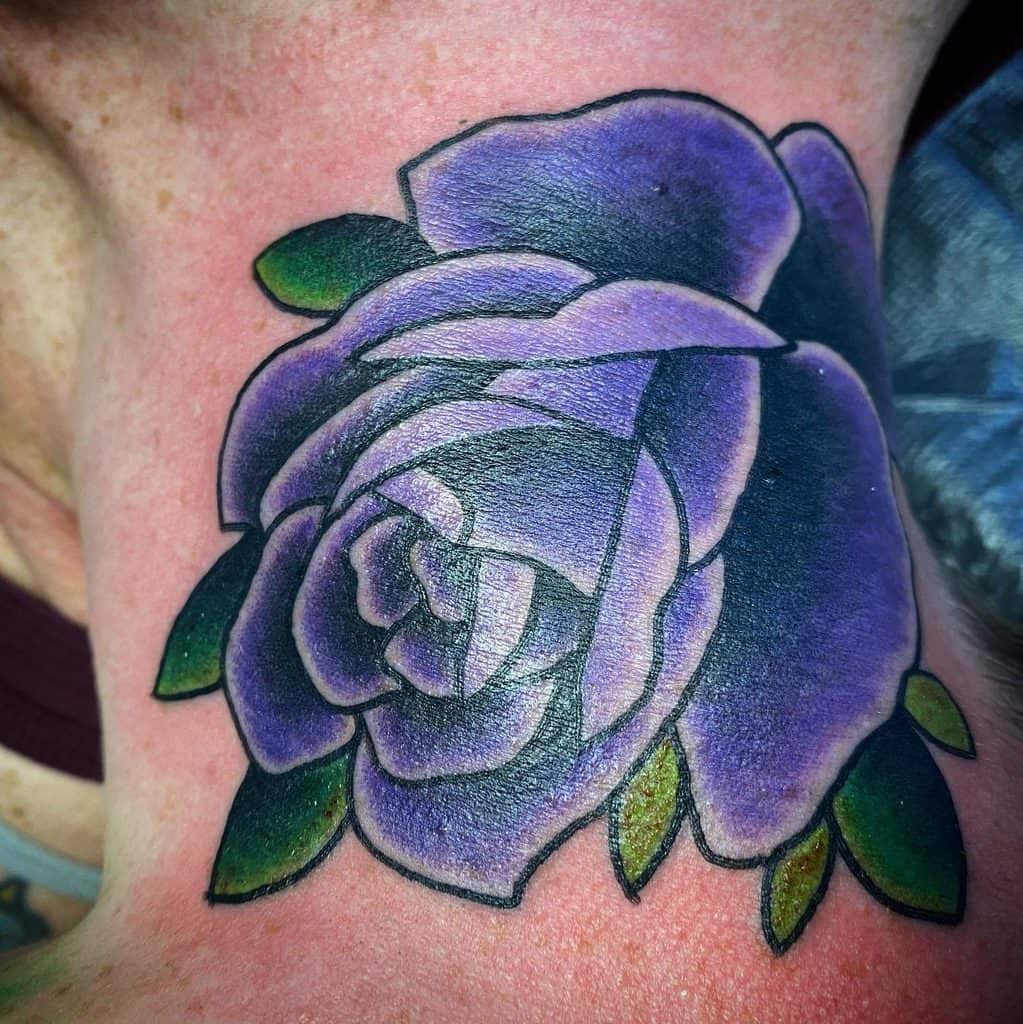 watercolorcolored rose neck tattoos gorgeousgeorgetattoo
