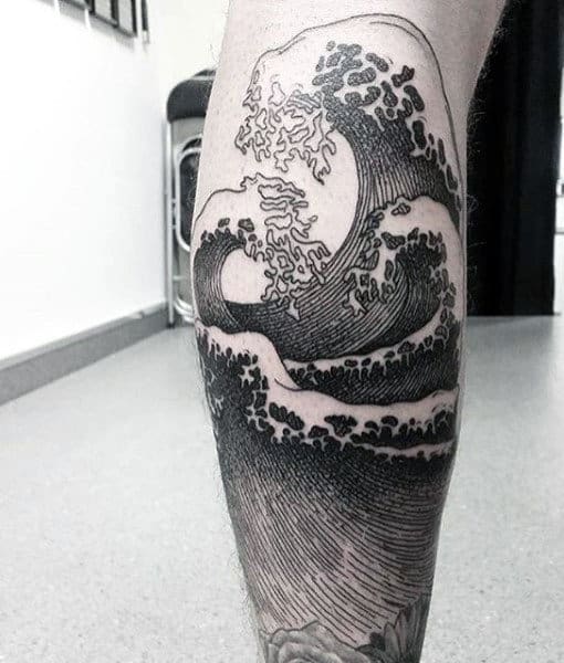 Linework Wave tattoo men at theYoucom