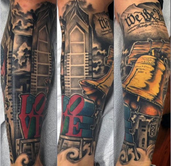 40 Liberty Bell Tattoo Designs For Men - Patriotic Ink Ideas