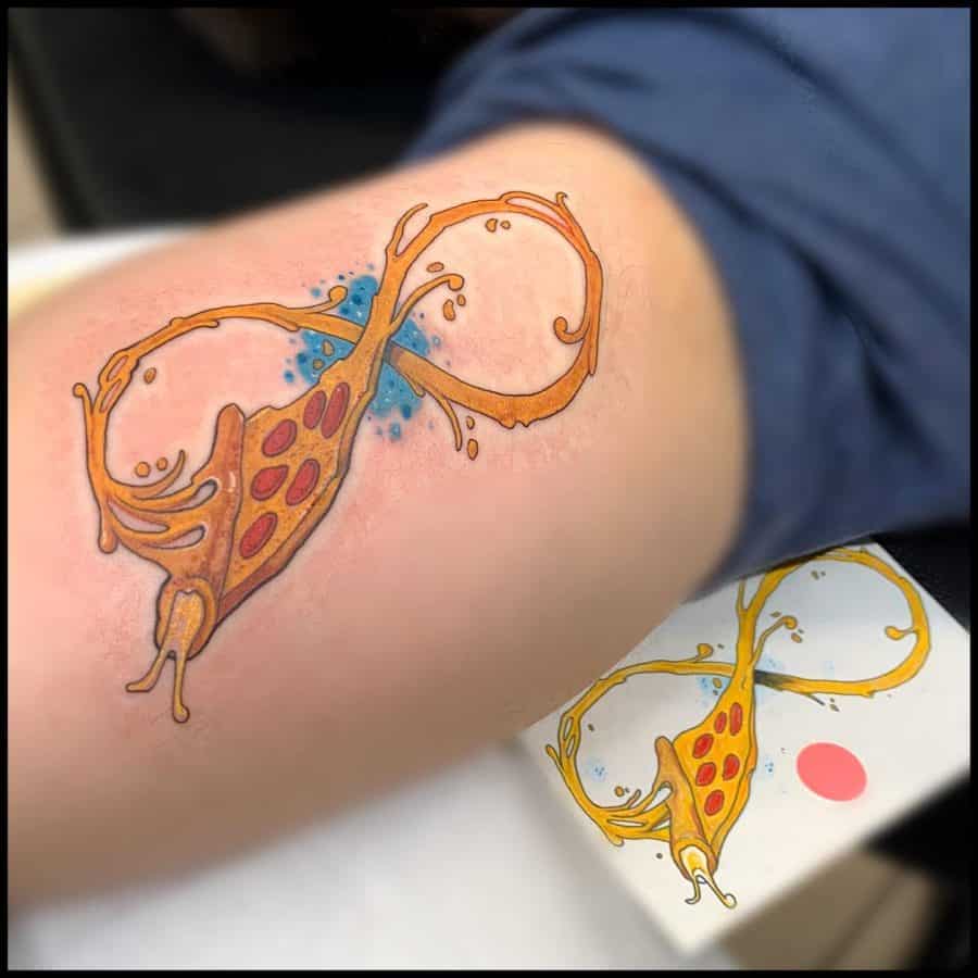 Weird Pizza Cheesy Loop Innovatove Infinity Tattoo