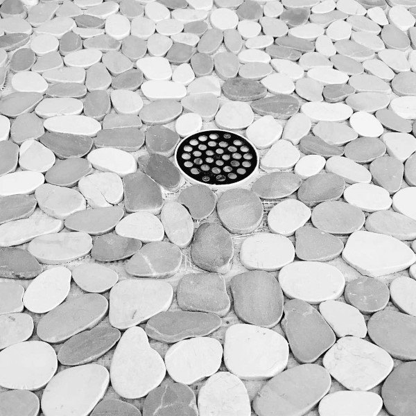 Top 60 Best Bathroom Floor Design Ideas, Pebble Rock Tile Flooring