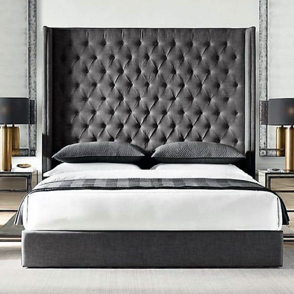 Top 60 Best Grey Bedroom Ideas, Dark Grey Headboard Queen Bedroom Ideas