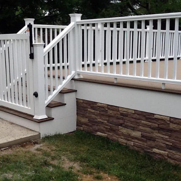 white-painted deck gate