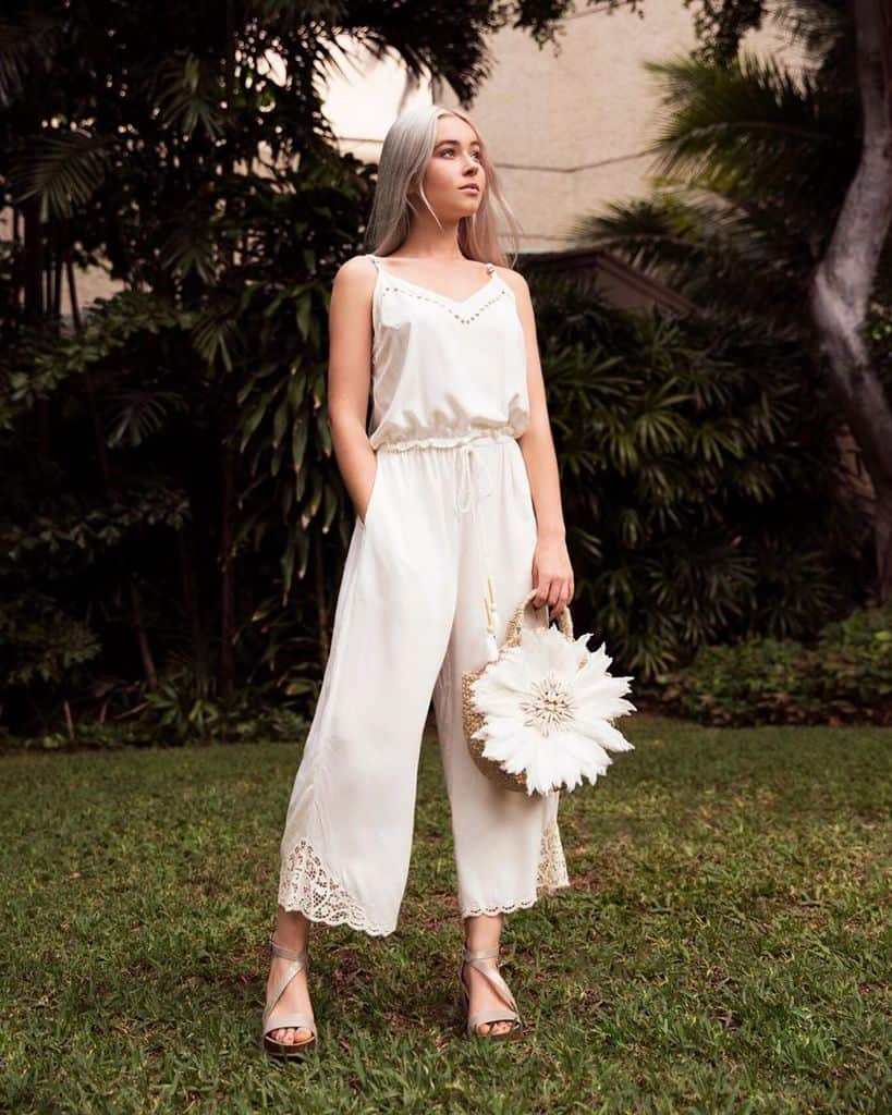 White Jump Suit Outfit