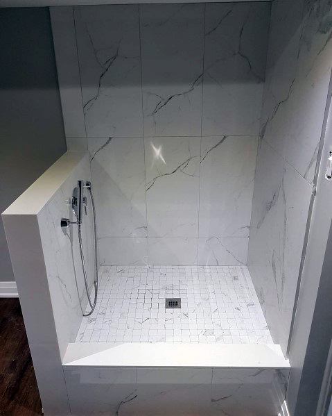 luxury white marble dog shower 