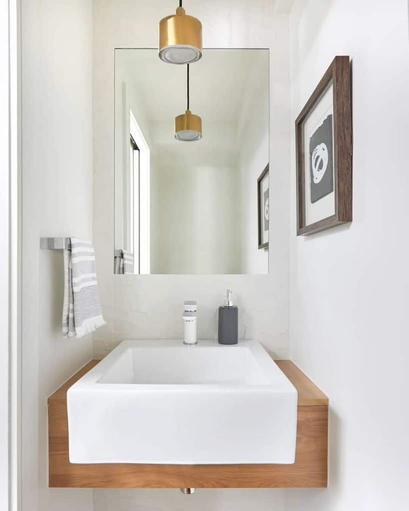 white sink in small powder room