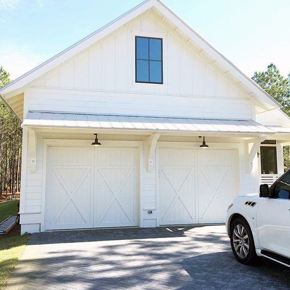 black and white garage exterior 