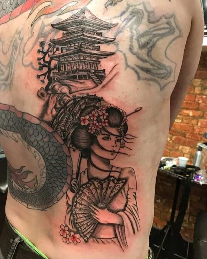 Wick Ford Cover Up Oriental Geisha Tattoo