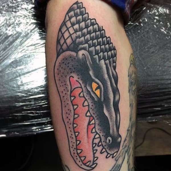 Wicked Alligator Tattoo Legs For Males