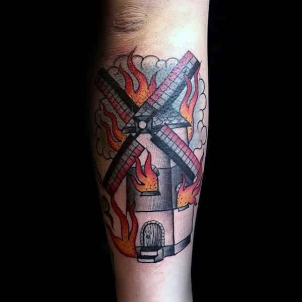 50 Windmill Tattoo Designs For Men  Rotational Ink Ideas