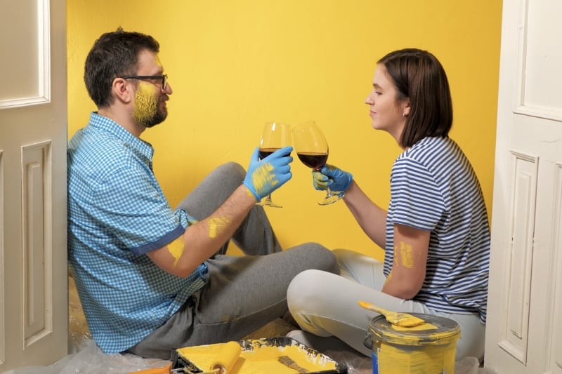 wine and paint rainy day date ideas