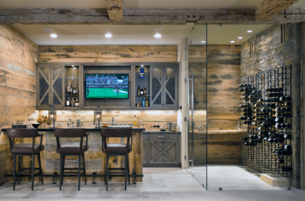 Wine Cellar With Attached Rustic Bar Ideas