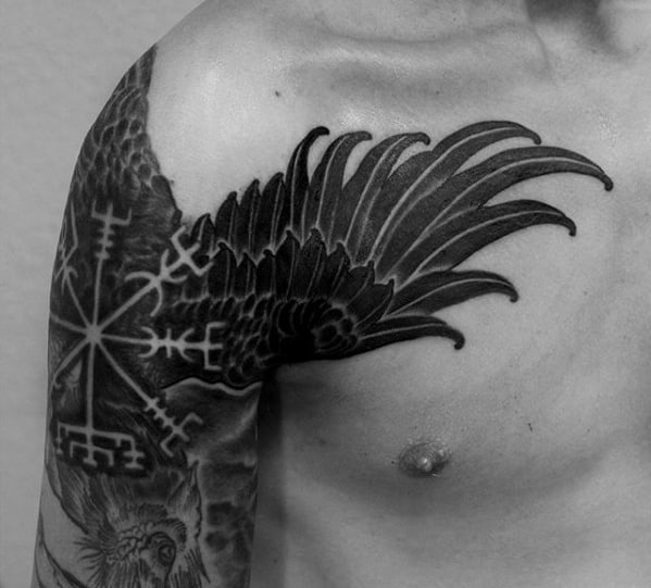 Raven Open Wings Tattoo Design – Tattoos Wizard Designs