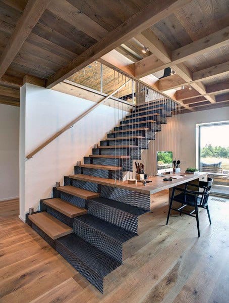 Wire Railing Stairs Idea For Home