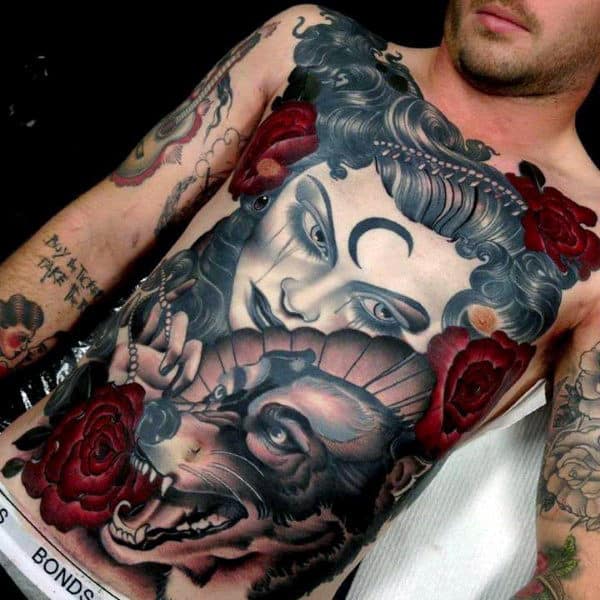 cool stomach tattoos for men