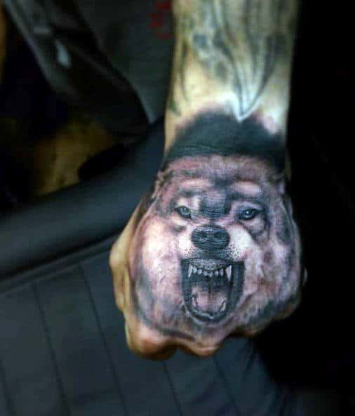 Wolf Silhouette Tattoo Men