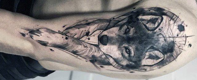 50 Wolf Watercolor Tattoo Designs for Men