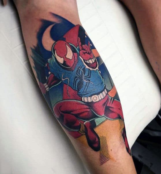 Wonderful Spiderman Tattoo Male Forearms