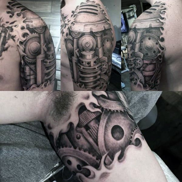 Wonderful Steampunk Tattoo Mens Shoulders
