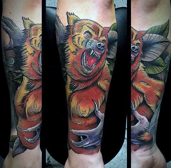 Wonderful Werewolf Tattoo Mens Forearms