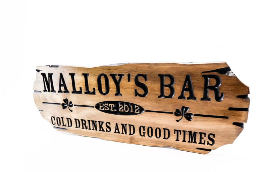 wood bar sign
