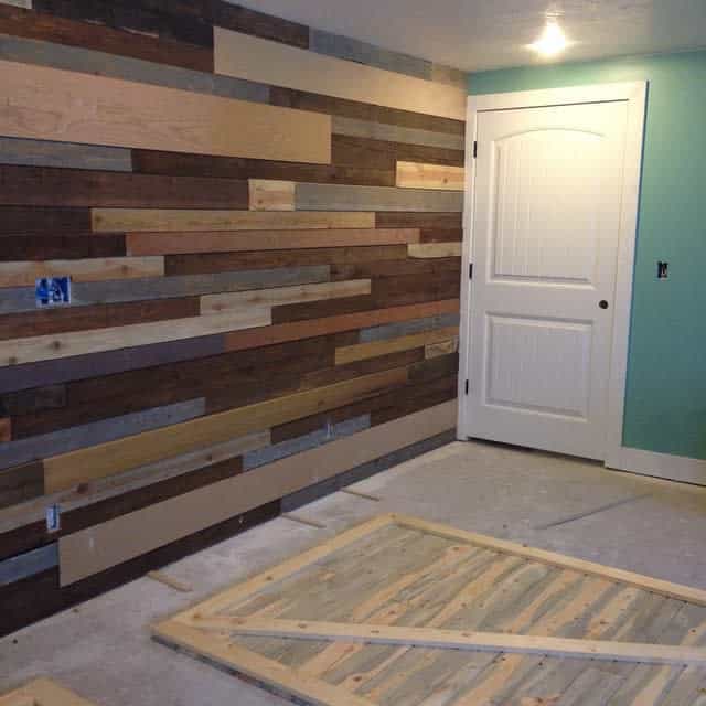 wood panelling basement room