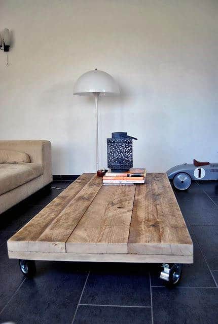 Wood Board Diy Coffee Table Furniture Man Cave Idea