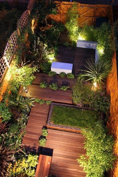wood deck walkway backyard 