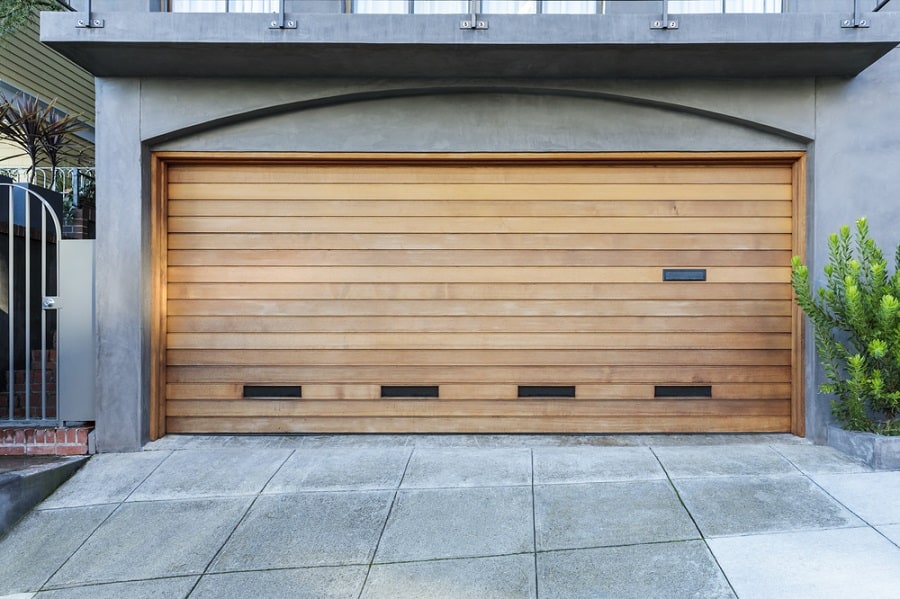 Wood Garage Door Ideas With Glass Windows