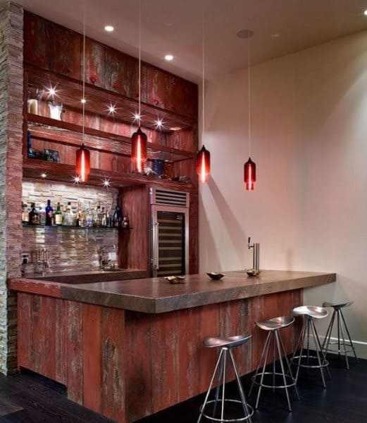 Wood Home Bar Interior Design