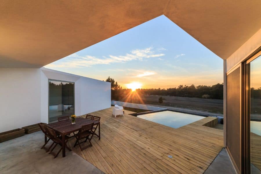 wood deck pool patio 