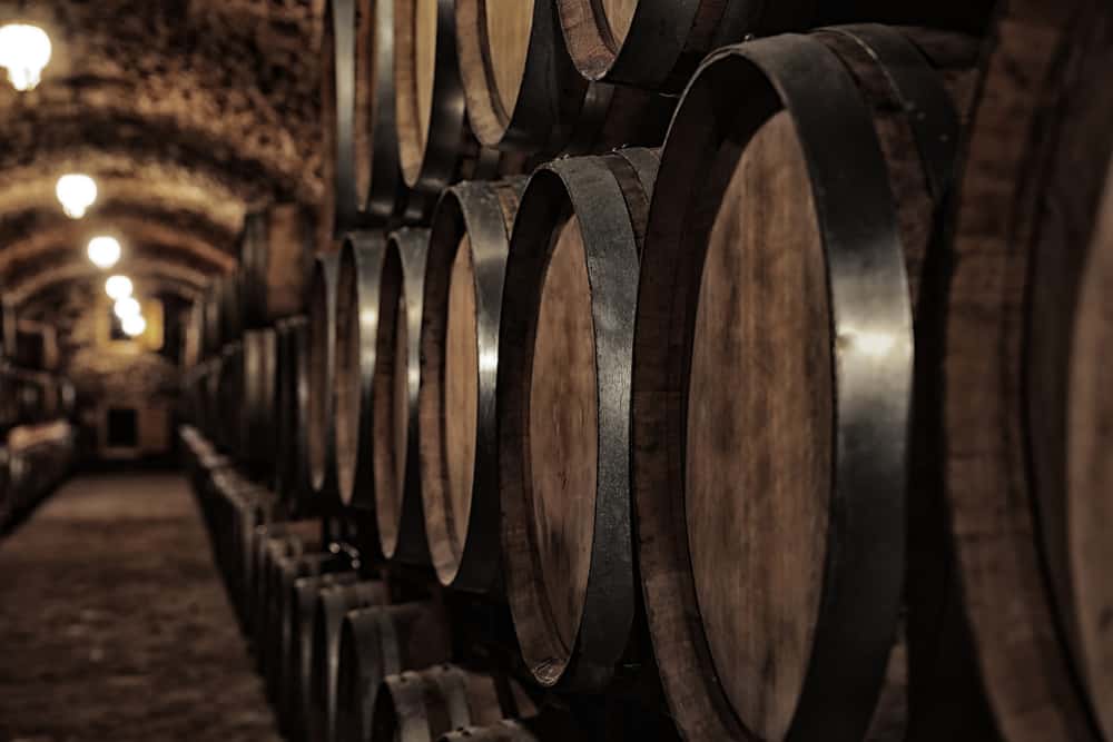 wooden barrels of wine