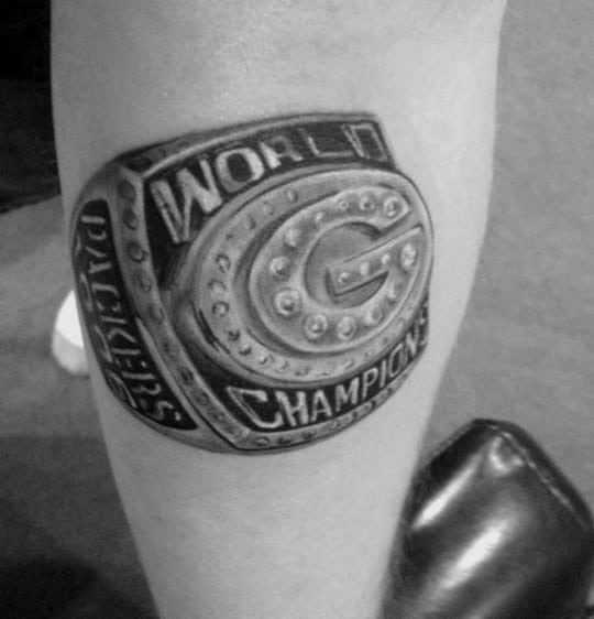 World Champion Green Bay Packers Ring Mens Forearm Tattoos