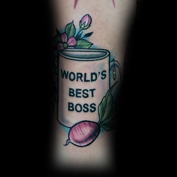 Worlds Best Boss Mug The Office Themed Tattoo Ideas For Men