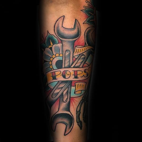 60 Wrench Tattoo Designs für Männer  Tool Ink Ideen  Mann Stil  Tattoo  Wrench  tattoo Tattoo designs men Tool tattoo